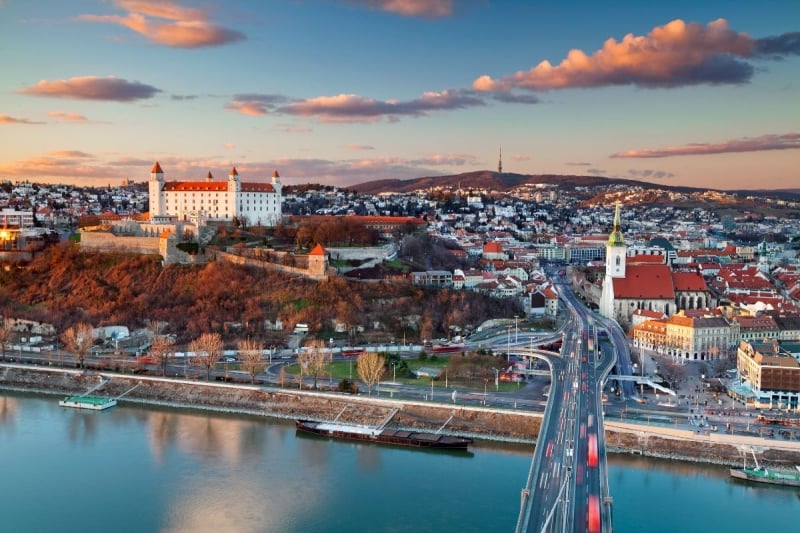 Bratislava Castle over Danube River