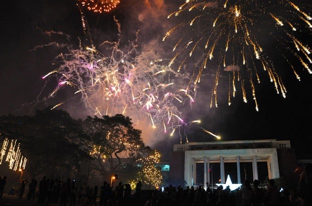 oblation plaza fireworks