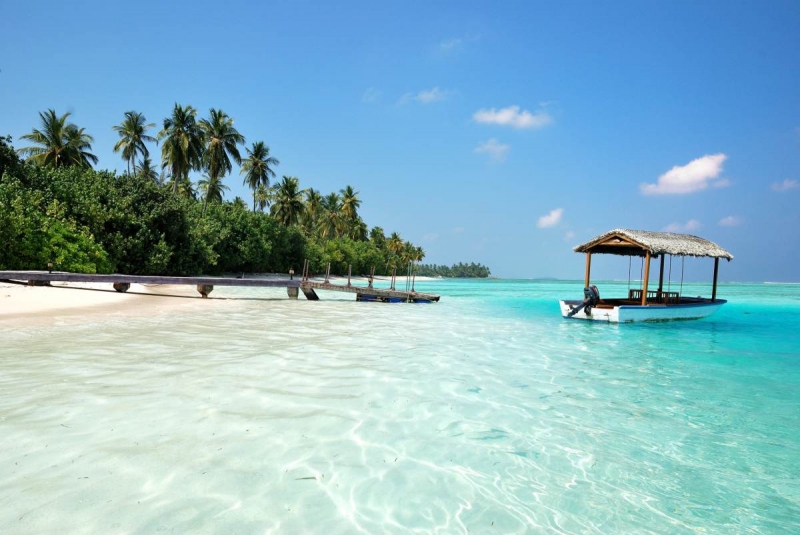 Maldives white sand beach