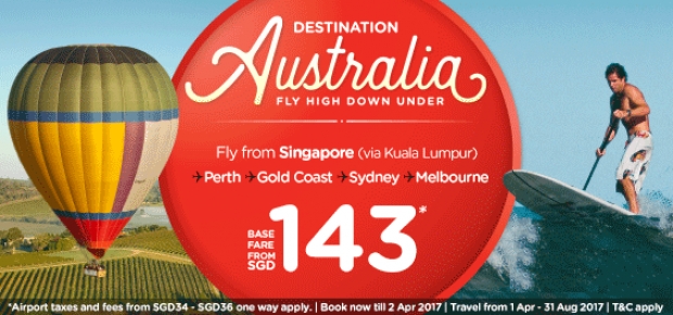 Explore Australia and Beyond from SGD143 with AirAsia
