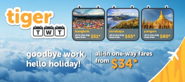 Plan your Next Work Week Ever with Tigerair's Flight from SGD34