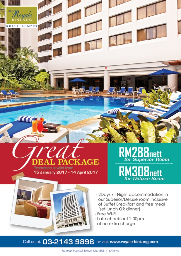 Great Deal Package from RM288 in The Royale Bintang Kuala Lumpur