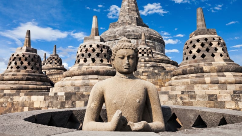 borobudur temple in indonesia