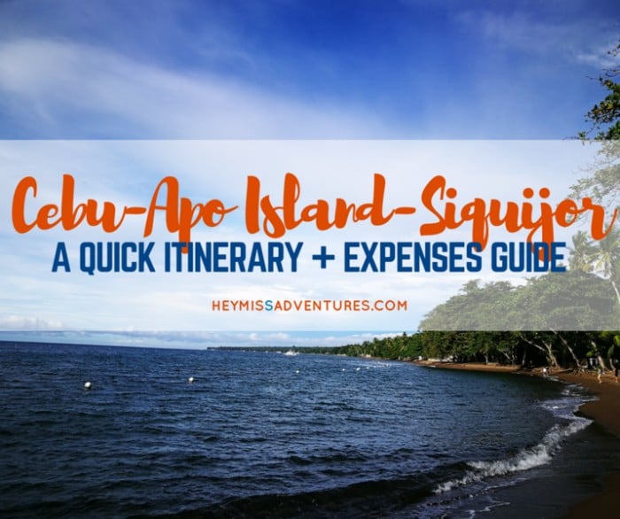 cebu apo island siquijor itinerary expenses