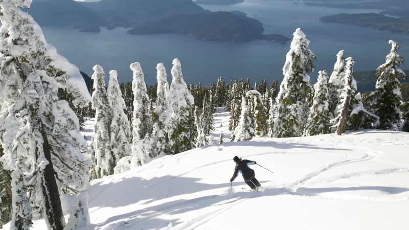 skiing in the mountains near vancouver