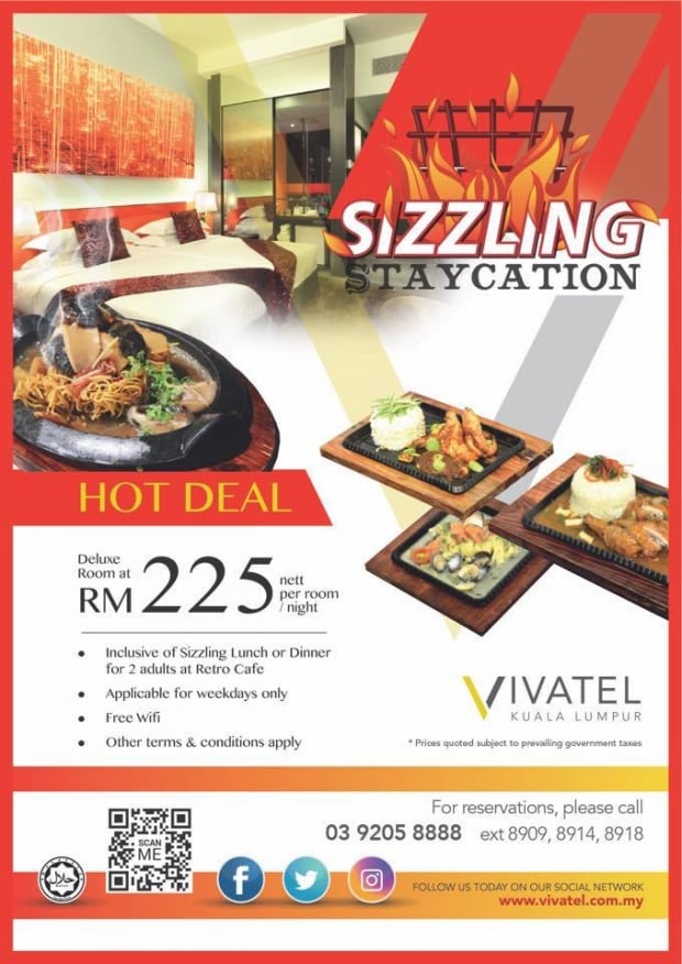 Sizzling Staycation from RM225 at Vivatel Kuala Lumpur