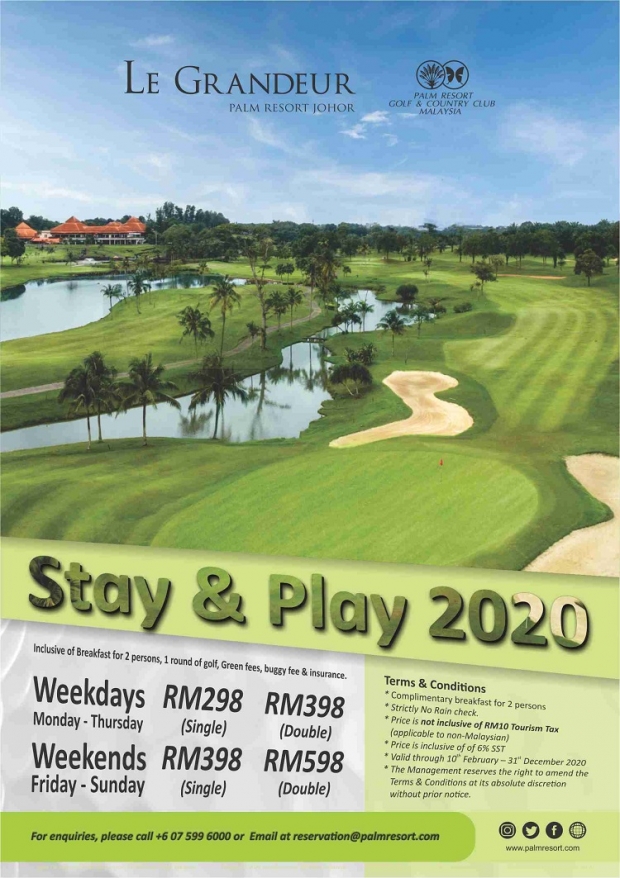 Stay and Play 2020 Offer at Le Grandeur Palm Resort Johor
