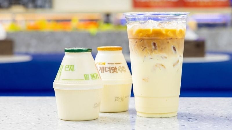 Korean banana milk latte