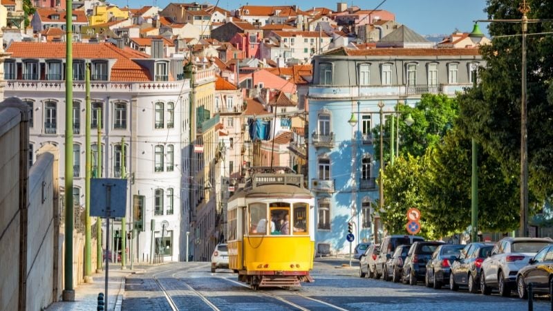 Tram 28 in Alfama, Lisbon