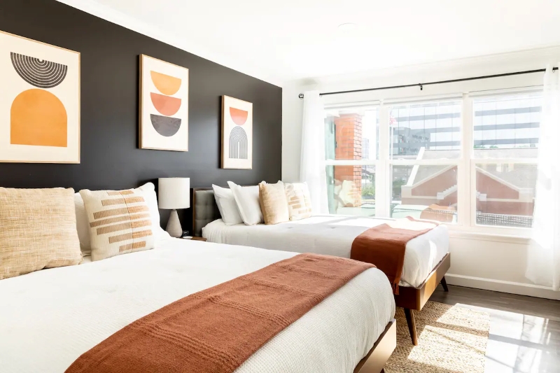 sleek modern airbnb nashville bedroom