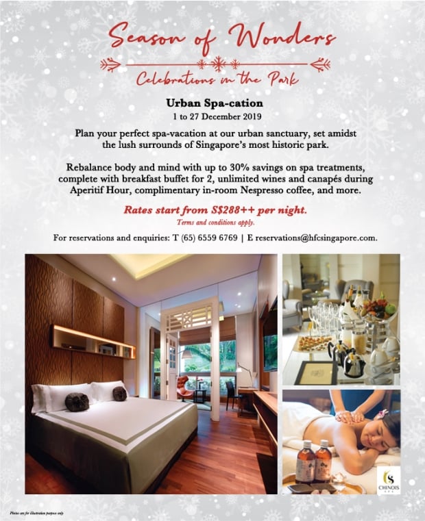 Urban Spa-cation at Hotel Fort Canning from SGD288