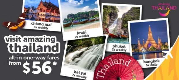 Visit Amazing Thailand with TigerAir from SGD56*