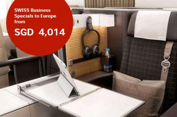 SWISS Business Specials to Europe from SGD 4,014