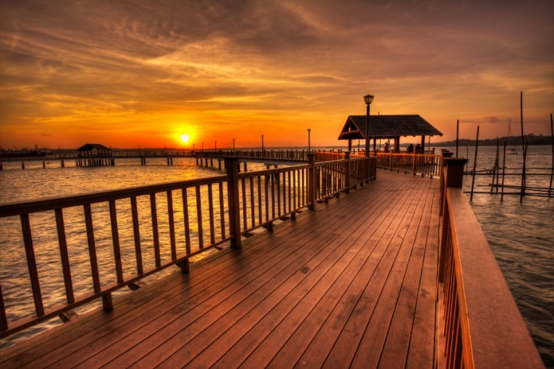 Changi Point Coastal Walk is one of the best spots to see the sunset in Singapore