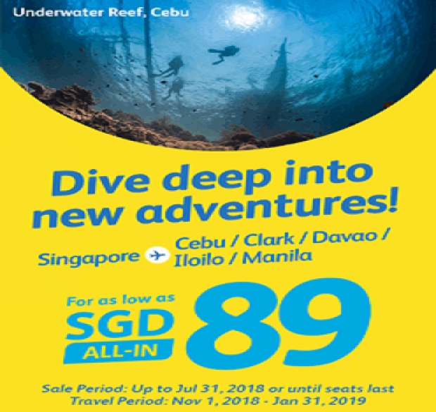 Fly to Philippines with Cebu Pacific from SGD89