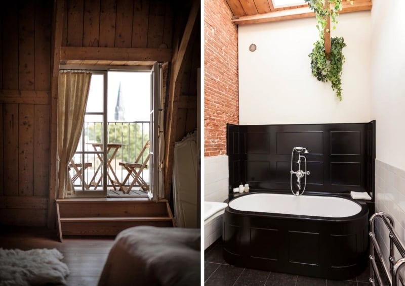 shabby-chic house amsterdam airbnb balcony and bathtub