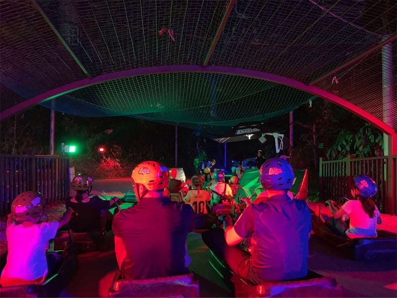 riding at night at skyline luge sentosa