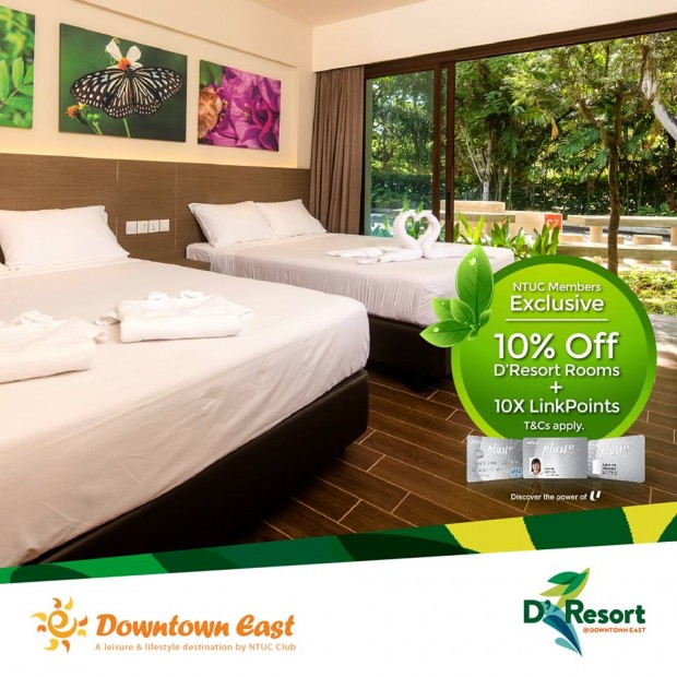 Enjoy 10% Off Room Rates at D'Resort @ Downtown East with NTUC Plus!