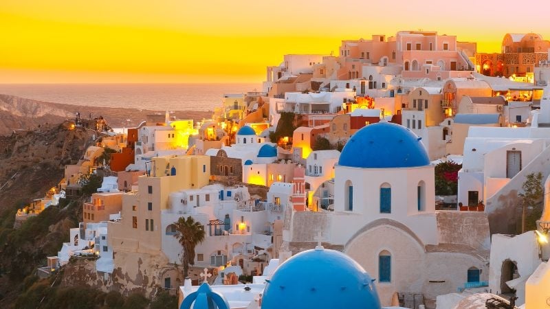 sunset in Santorini