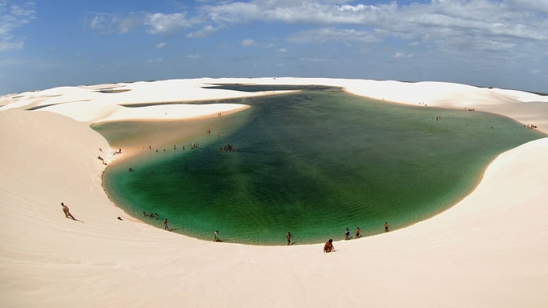 panorama of the lagoon in the lencois marenhanses national park