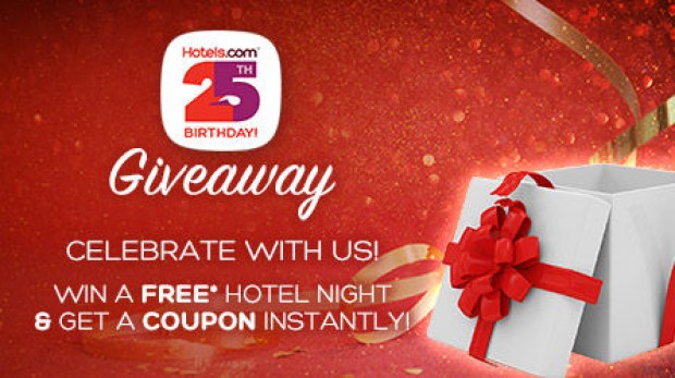 WIN Free Hotel Night with Hotels.com 25th Birthday Giveaways!