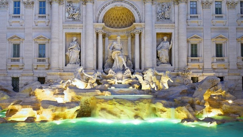 glowing water fountain