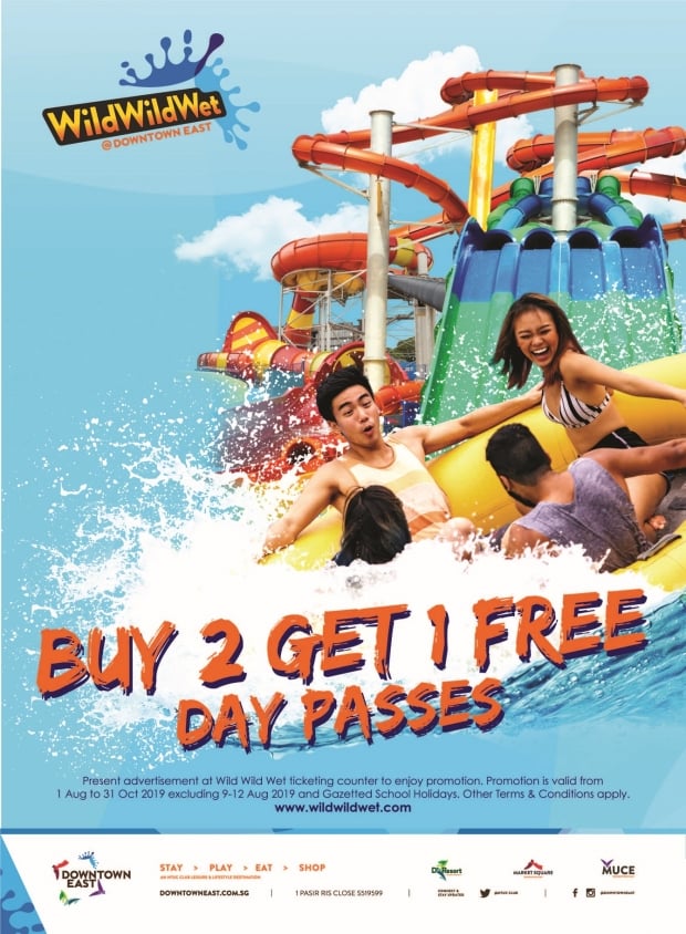 Buy 2 Get 1 Free Day Pass at Wild Wild Wet @Downtown East