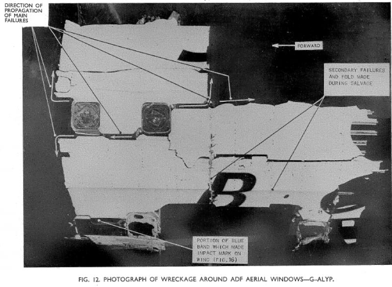 analysis of comet fuselage after crash