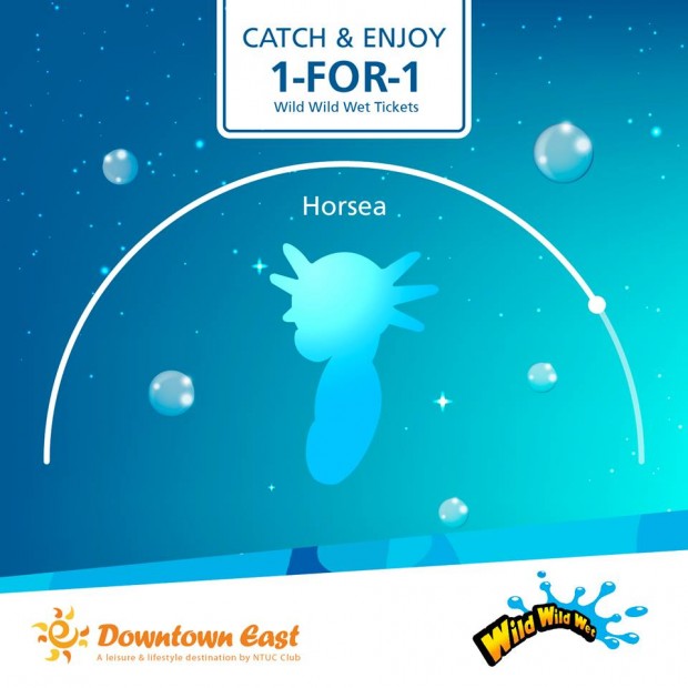 Catch Horsea and Enjoy 1-for-1 Ticket to Wild Wild Wet by D'Resort@Downtown East