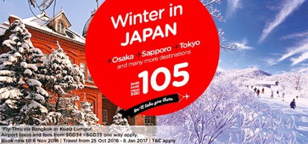 Enjoy Winter Experience in Japan with AirAsia from SGD105