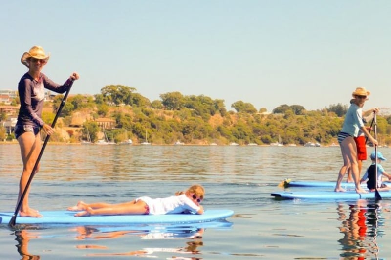 stand-up paddleboarding at swan river