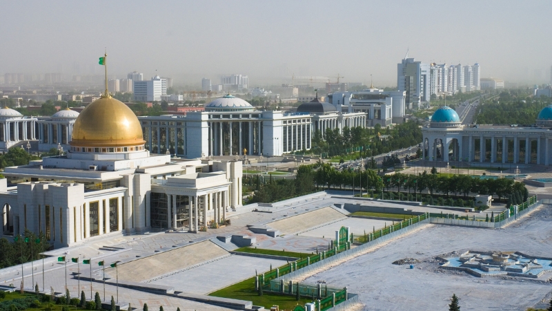 ashgabat's white marble buildings