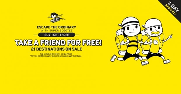 Scoot with a Friend for FREE to 21 Featured Destinations from SGD45