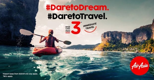 Dare to Dream with more Flights in ASEAN Destinations from SGD3 with AirAsia
