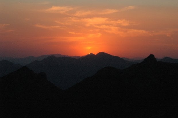 great wall of china sunset