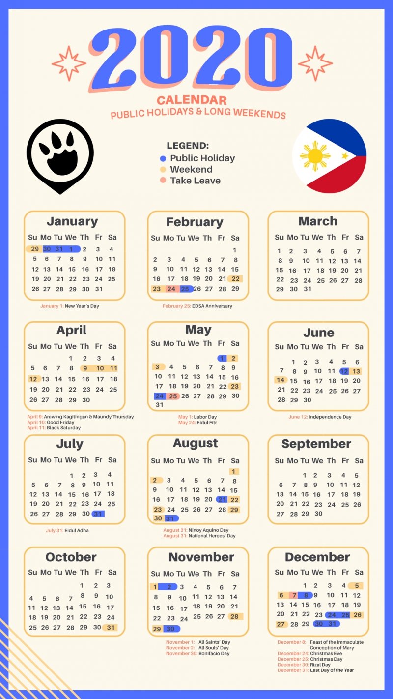 13 Long Weekends in the Philippines in 2020 + Calendar and Cheat Sheet!