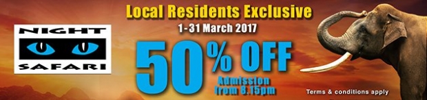 Local Residents Exclusive: Enjoy 50% Off Admission Ticket to Night Safari