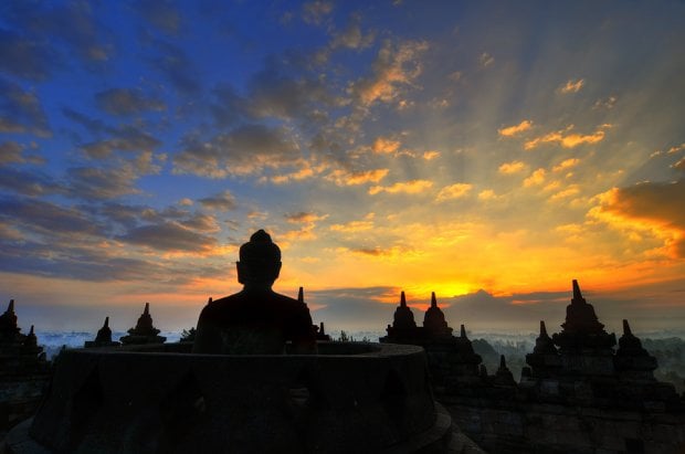 Borobudur, Indonesia sunset