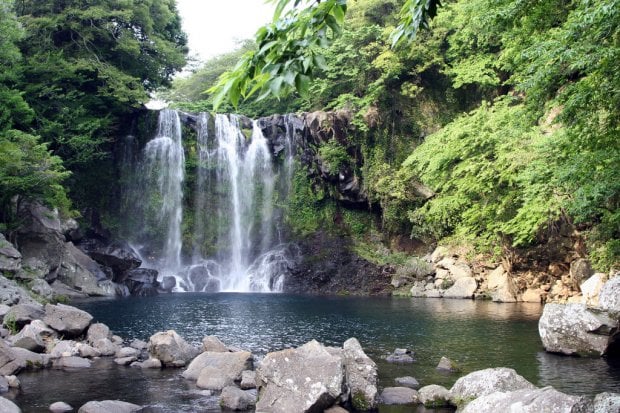 Cheonjeyeon Waterfall jeju island attractions