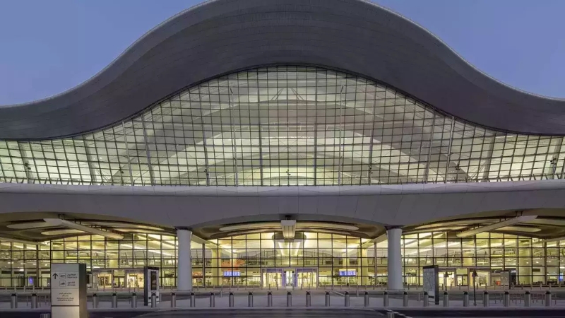 exterior of the zayed international airport terminal