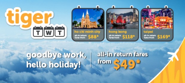 Say Hello to Holiday with Tigerair's All-in Return Fare from SGD49