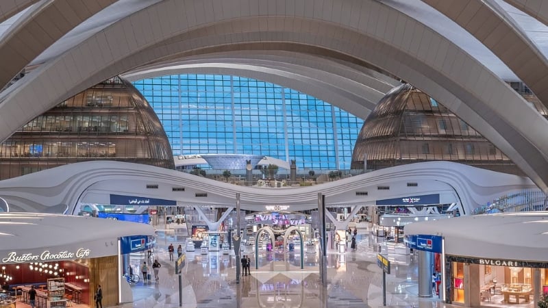 interior of the zayed international airport terminal