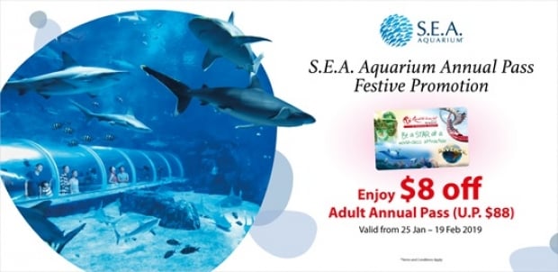 Enjoy $8 off S.E.A. Aquarium Adult Annual Pass at $80 (U.P. $88)