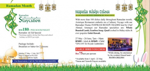 Ramadan Staycation from RM180 in The Royale Chulan Hotel in Seremban
