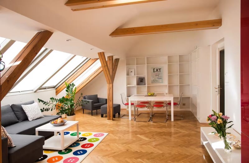 old town attic Airbnb stays in Prague