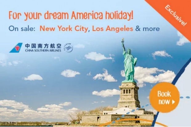 Live the American Dream and Fly with China Southern Airlines and Zuji