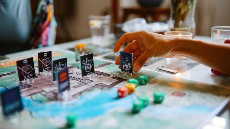 boardgame being played