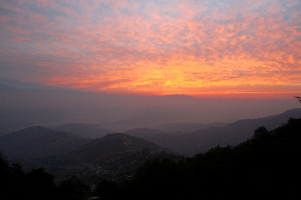 ngarkot nepal sunset