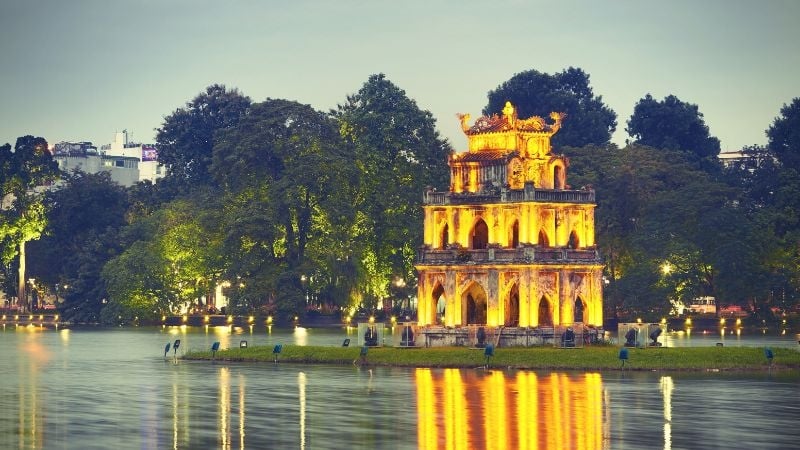 temple in old quarter of hanoi