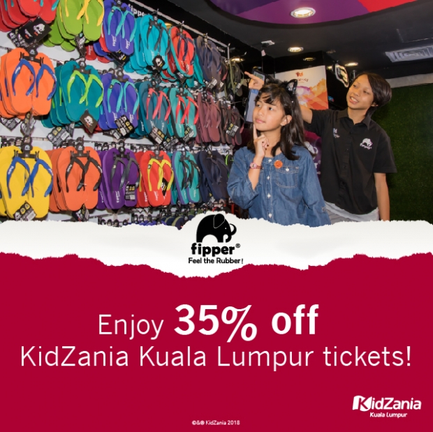 Up to 35% Off KidZania Kuala Lumpur Admission Ticket with Flipper Receipt